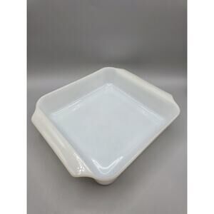 Vintage Fire King Milk Glass 8 Inch Square Cake Pan